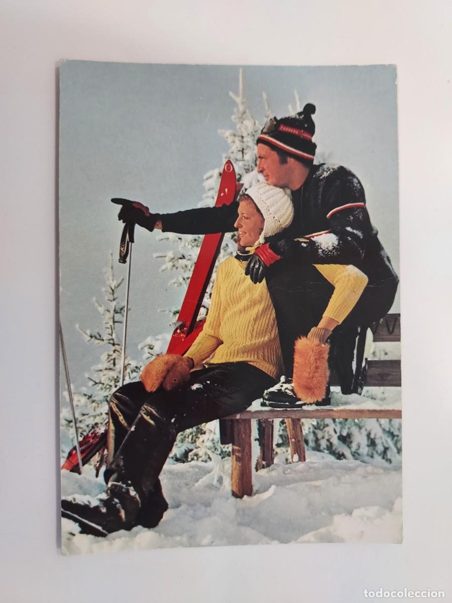 Postkarten: POSTAL PAREJA ENAMORADOS ESQUI NIEVE. 1973. ESCRITA. CYZ. ROMANTICA