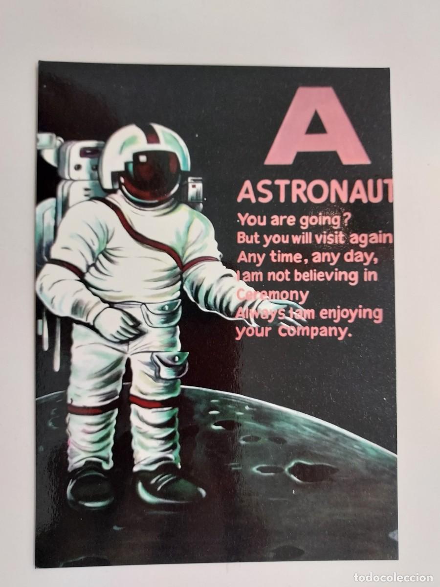 Postales: POSTAL ESPACIO ASTRONAUTA Y POEMA. NISSIM EZEQUIEL. S/C. ANTONIO MERINERO MASALA COLLAGE