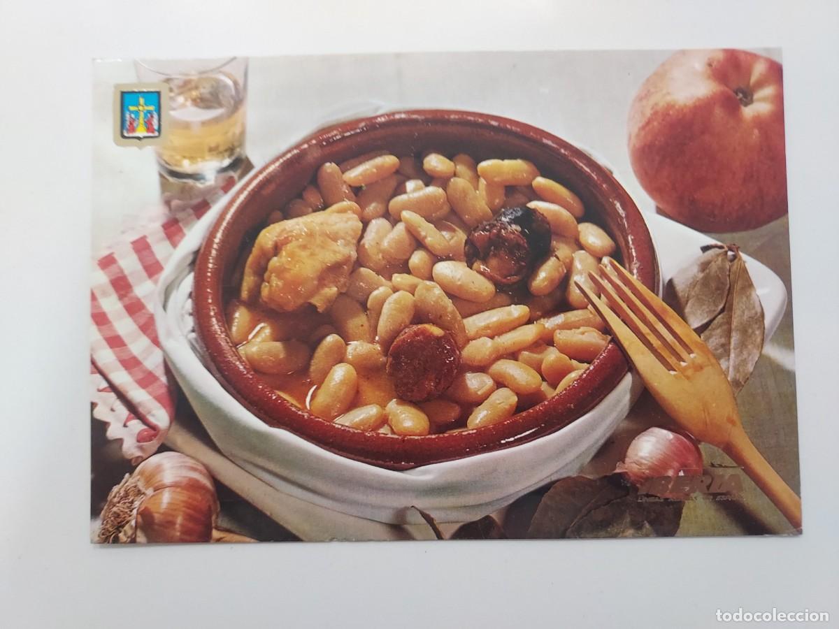 Postales: POSTAL RECETA FABADA ASTURIANA. CIRCULADA. PUBLICIDAD IBERIA LINEAS AEREAS