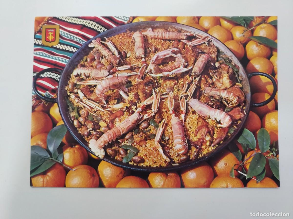 Postales: POSTAL VALENCIA PAELLA Y NARANJAS. 1964. CIRCULADA. SUBIRATS. Marisco, cigalas