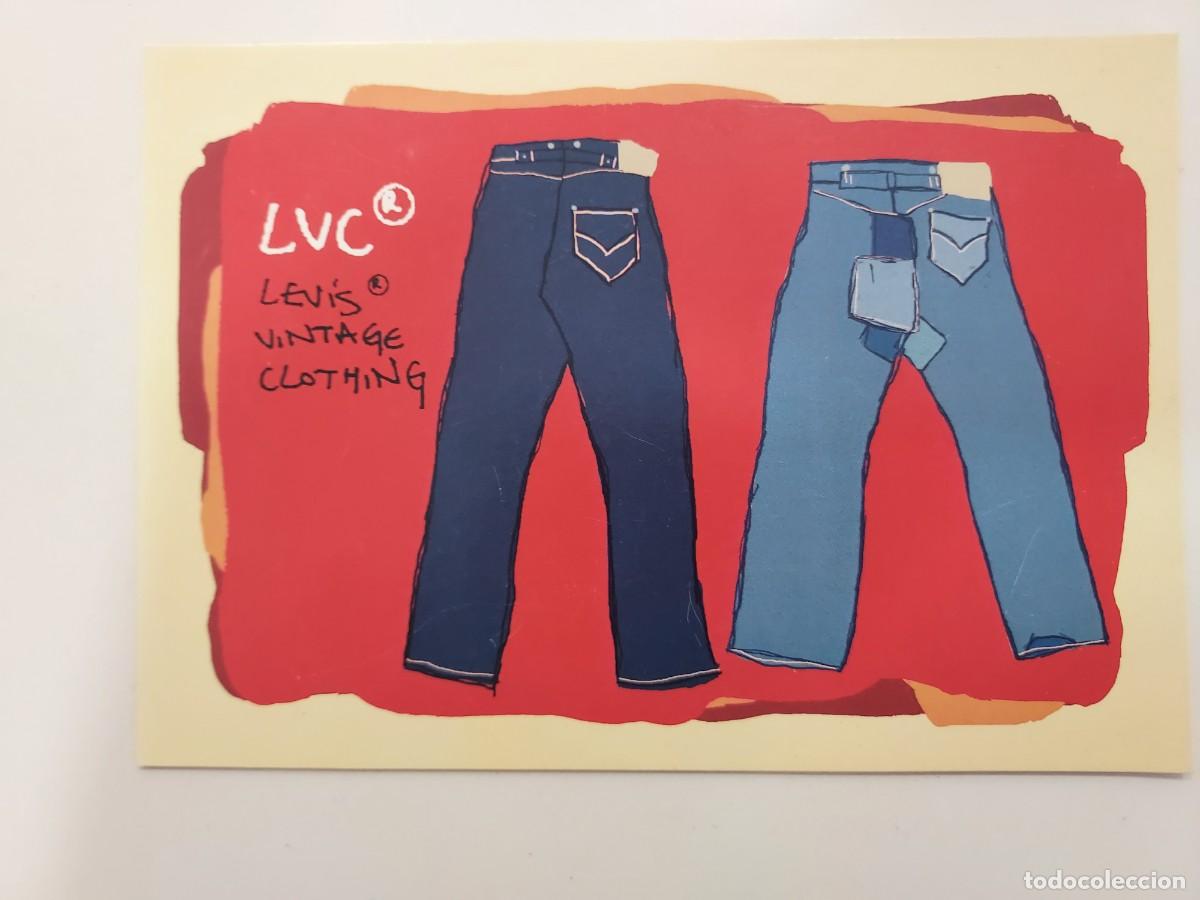 Postales: POSTAL PUBLICIDAD PANTALON VAQUERO LVC LEVI'S VINTAGE CLOTHING. EXPOSICION SALA VIN&Ccedil;ON MADRID