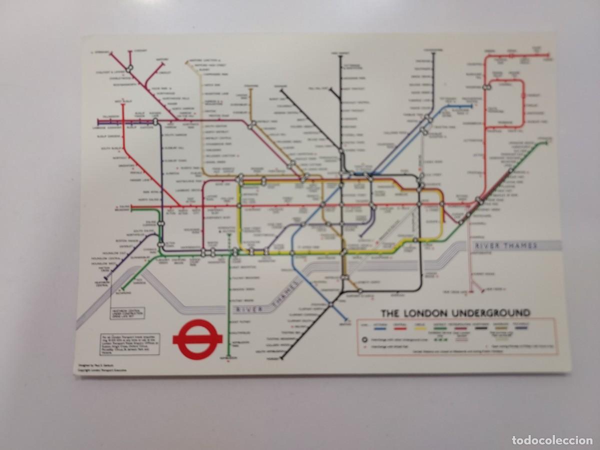 Postales: POSTAL THE LONDON UNDERGROUND. PLANO MAPA METRO LONDRES, UK. SIN CIRCULAR