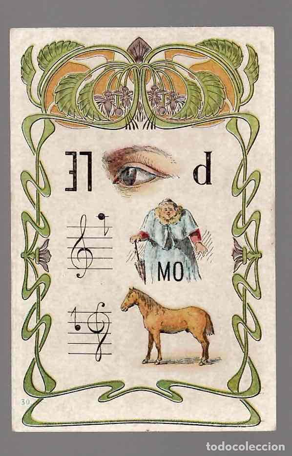 Postales: TARJETA POSTAL ARTISTICA ESPA&Ntilde;OLA JEROGLIFICO. N&ordm; 380. C.1900