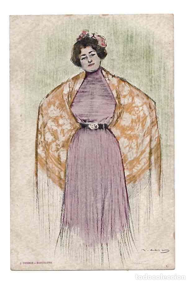 Postales: TARJETA POSTAL ILUSTRADA POR RAMON CASAS. MODERNISMO CATALAN. C.1905, REVERSO SIN DIVIDIR