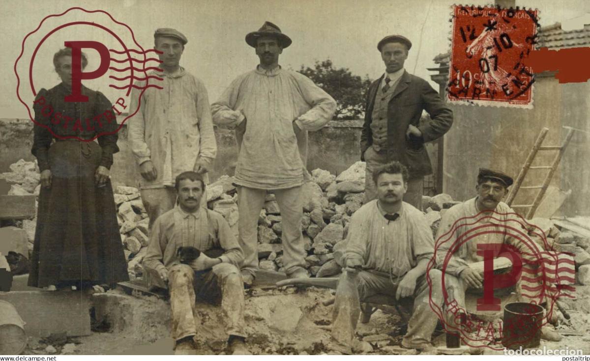Postales: CARTE PHOTO CHANTIER CARRIERES