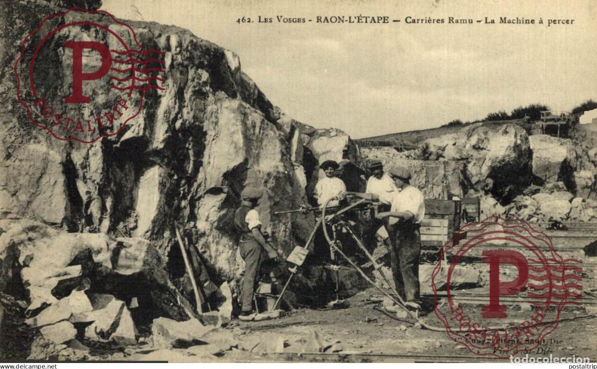 Postales: Raon lEtape - Carri&egrave;res Ramu - La machine &agrave; percer 88 VOGES