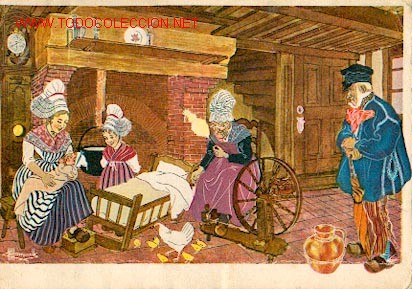 Postales: FRANCIA - La Normandie. Interior de una granja - Foto 1