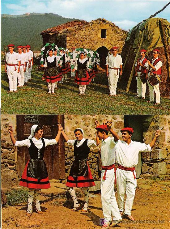 Postales: Euskadi:  2 postales folklore - Foto 1