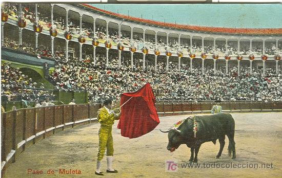 Postales: TOROS. PASE DE MULETA. - Foto 1