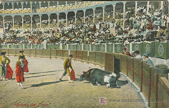 Postales: TOROS. MUERTE DEL TORO. - Foto 1