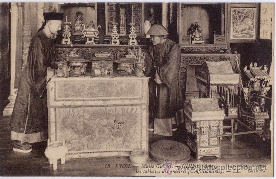 Postales: CHINE. CEREMONIE DEVANT LES TABLETTES DES ANCESTRES. - Foto 1