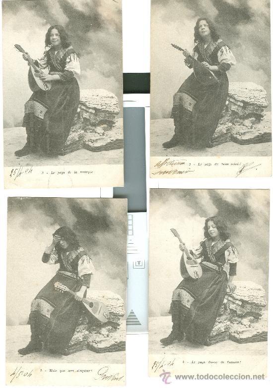 Postales: GITANA. COLECCION COMPLETA DE 6 POSTALES. CIRCULADAS EN 1904. - Foto 2