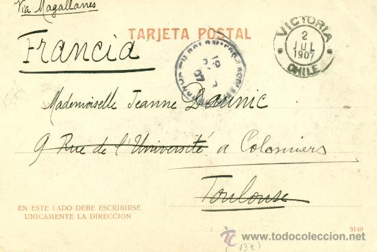 Postales: CHILE. COCINERA Y LAVANDERA CIRCULADA EN 1907 - Foto 2