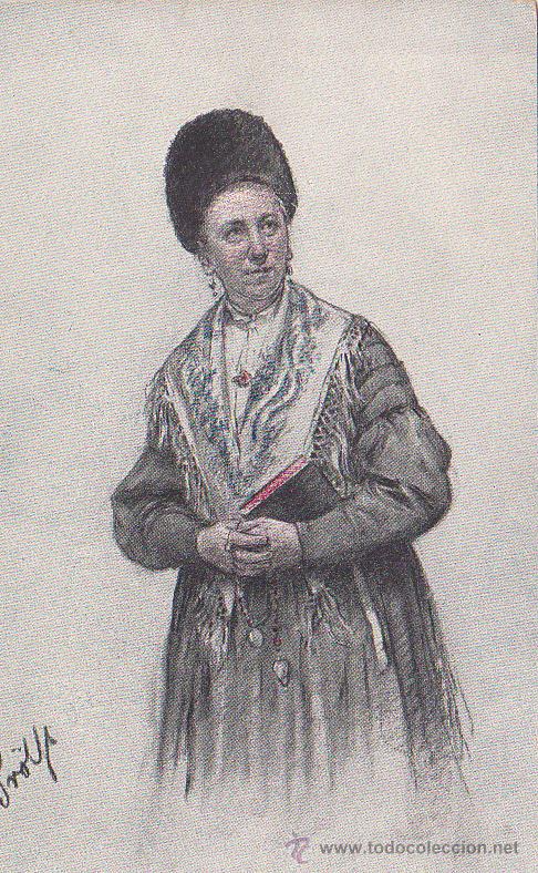 Postales: Postal antigua , mujer , moda, folclore, 2 - Foto 1
