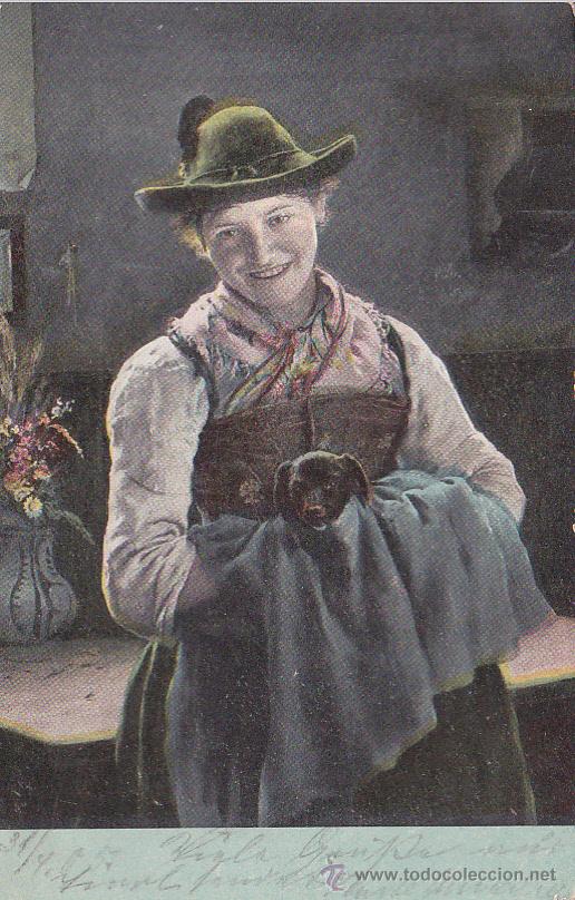 Postales: Postal antigua , mujer , moda, folclore, 2 - Foto 1