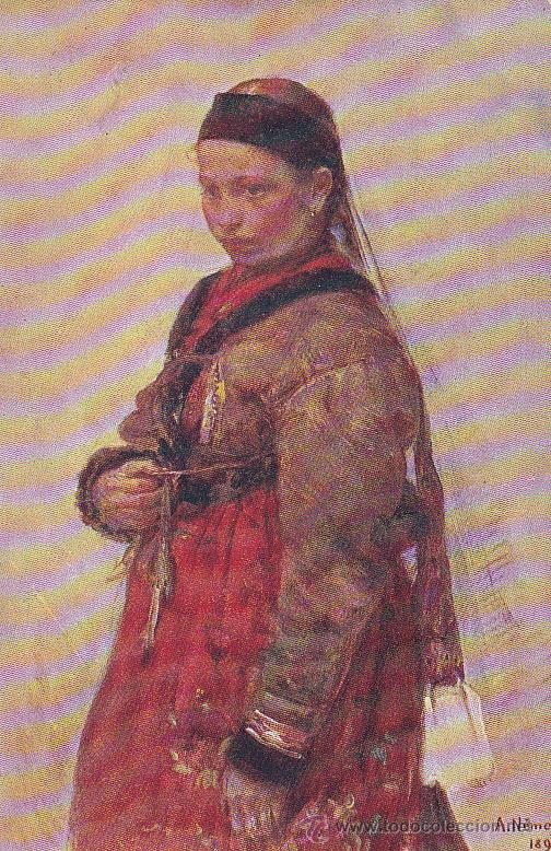 Postales: Postal antigua , mujer , moda, folclore, 2 - Foto 1