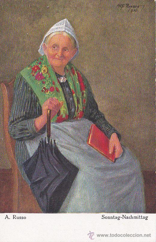 Postales: Postal antigua , mujer, moda , folclore, 2 - Foto 1