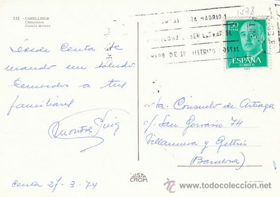 Postales: Camelleros, circulada (ver dorso) - Foto 2