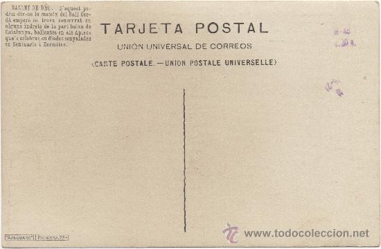 Postales: BALLET DE D&Eacute;U, DANSA POPULAR CATALANA. - Foto 2