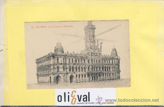 Postales: POSTAL  VALENCIA -36 VALENCIA  86 THOMAS - PRIMER BOCETO EDIFICIO DE CORREOS -P053 - Foto 1