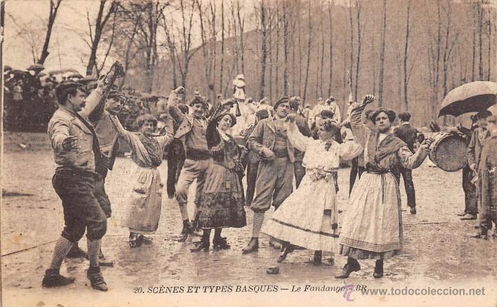 Postales: SCENES ET TYPES BASQUES.- LE FANDANGO - Foto 1