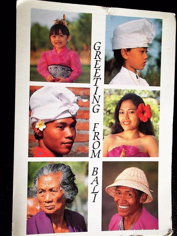 Postales: Bali (Indonesia). Tipos ind&iacute;genas. Usada con sello. - Foto 1
