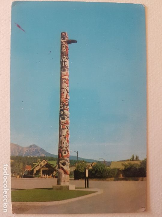 Postales: TOTEM INDIO ALBERTA CANADA POSTAL - Foto 1