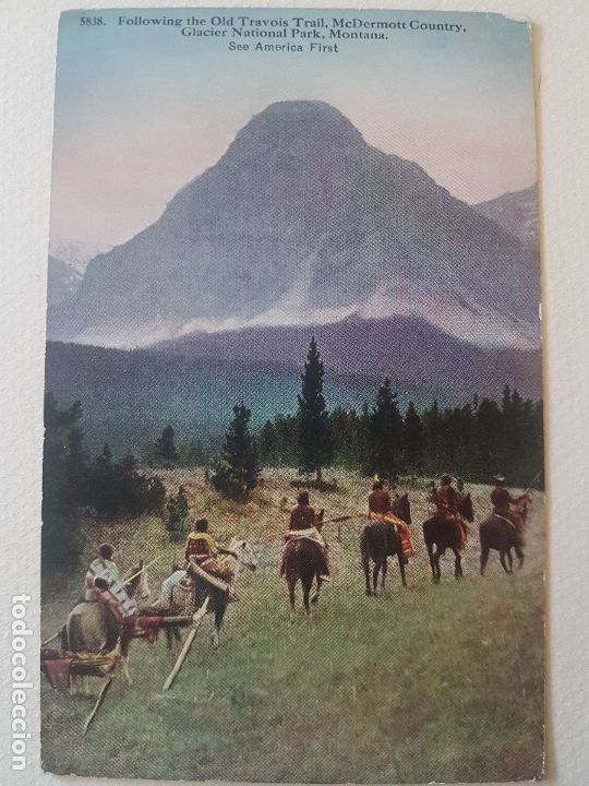 Postales: MC DERMOTT COUNTRY INDIOS CABALGANDO MONTANA USA POSTAL - Foto 1