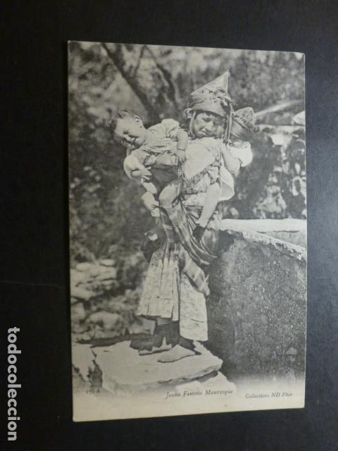 Postales: MUJER MORA CON SUS HIJOS POSTAL - Foto 1