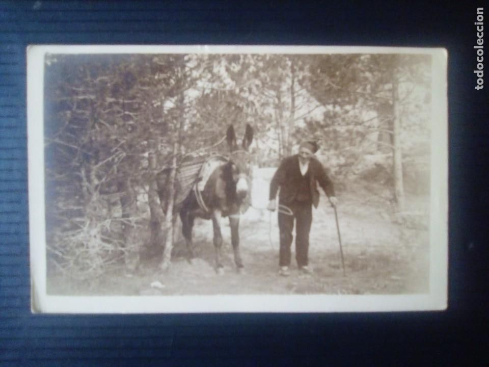 Postales: Hombre con burro en el campo. - Foto 1