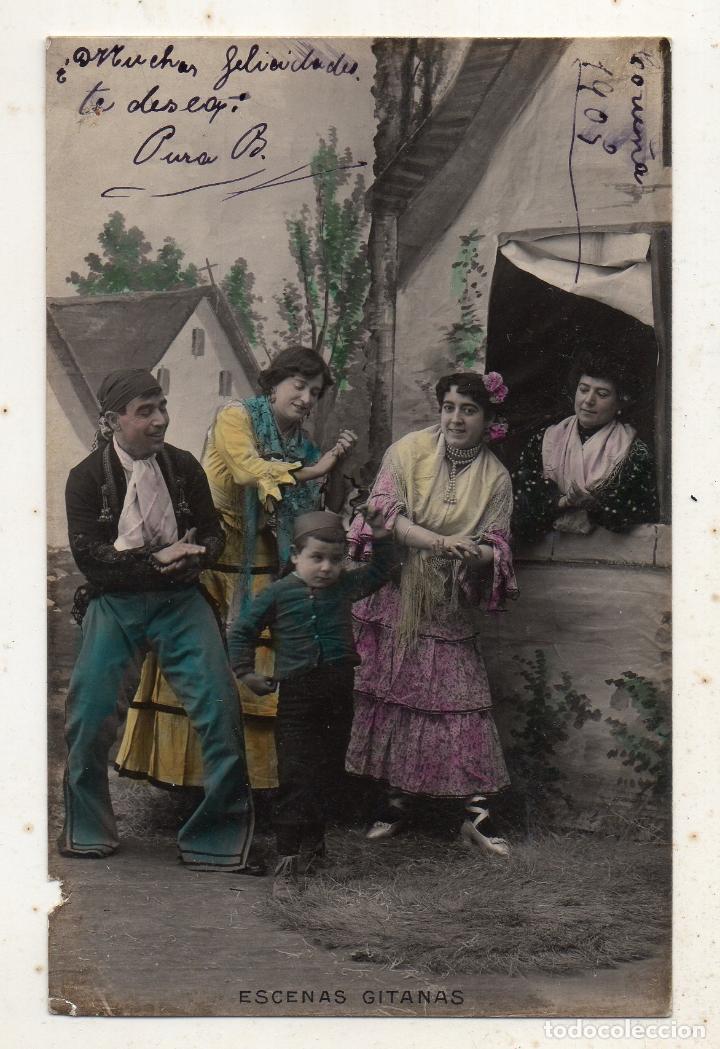 Postales: Escenas Gitanas. Franqueada el 13 de Octubre de 1905. - Foto 1