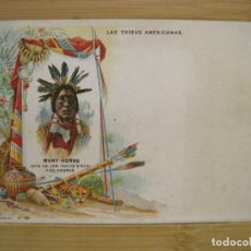 Postales: MANY HORNS-JEFE DE LOS PIES NEGROS-SIOUX-REVERSO SIN DIVIDIR-POSTAL ANTIGUA DE INDIOS-(99.412)
