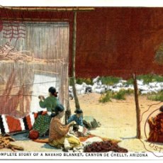 Postales: INDIENS - NATIVE AMERICANS - THE COMPLETE STORY OF A NAVAJO BLANKET CANYON DE CHELLY ARIZONA