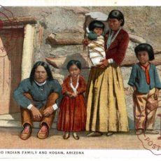 Postales: INDIENS - NATIVE AMERICANS - NAVAHO INDIAN FAMILY AND HOGAN ARIZONA