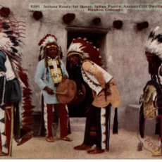 Postales: INDIANS READY FOR DANCE INDIAN PUEBLO ANCIENT CLIFF DWELLINGS MANITOU