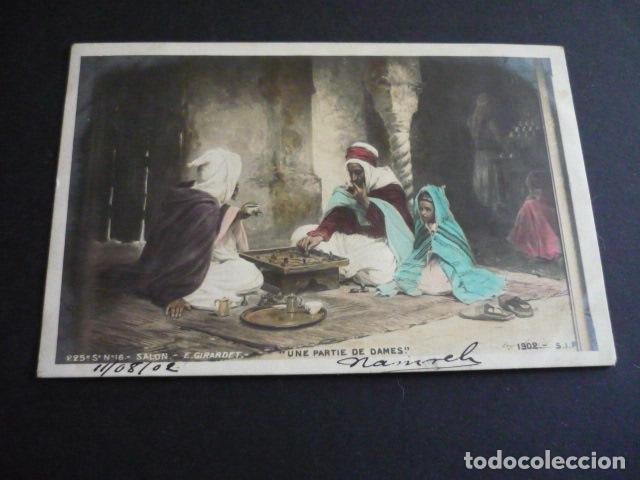 Postales: UNA PARTIDA DE DAMAS POSTAL - Foto 1