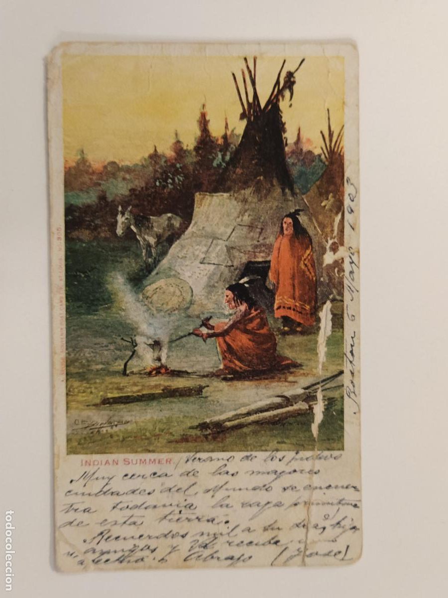 Postales: INDIOS - INDIAN SUMMER - POSTAL ANTIGUA -(112.862) - Foto 1