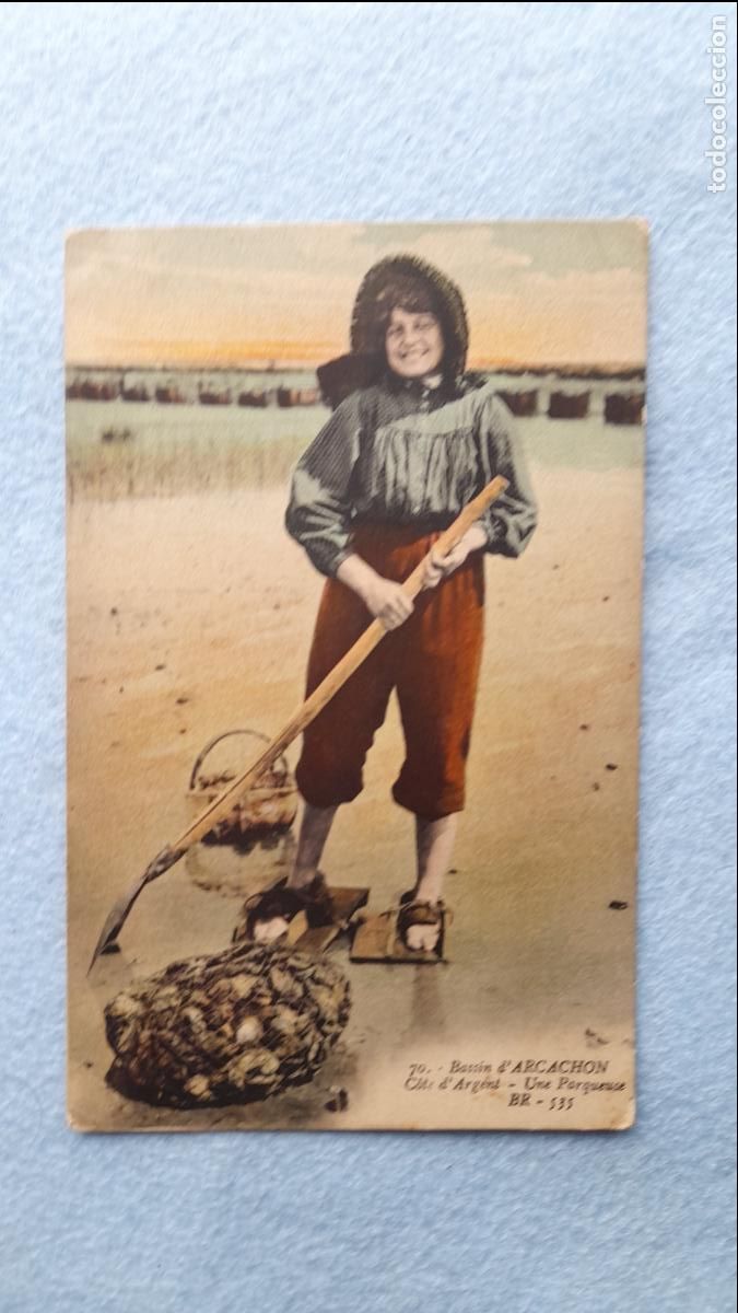Postales: Arcachon. Pescadora de Ostras. - Foto 1