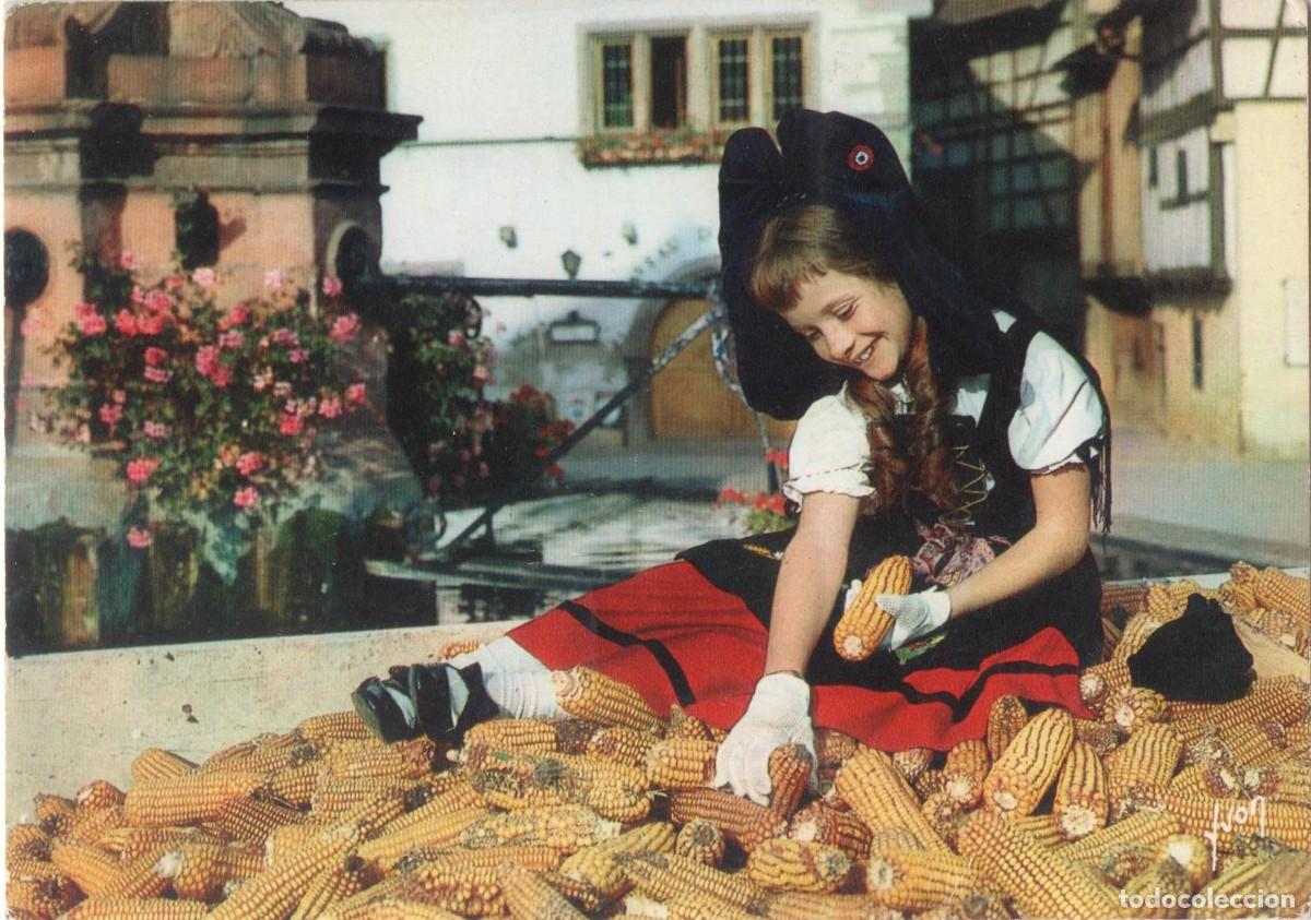 Postales: Francia- Trajes de Alsacia-circulada- - Foto 1