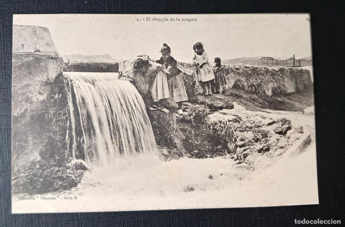 Cartes Postales: El desague de la acequia. Colecci&oacute;n C&aacute;novas. Serie R.