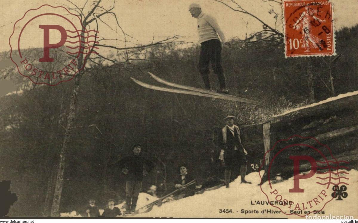Postales: SPORTS DHIVER SAUT EN SKIS AUVERGNE
