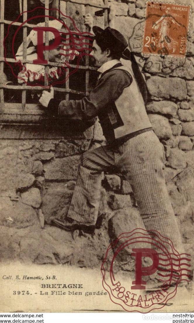 Postales: BRETAGNE LA FILLE BIEN GARD&Eacute;E types Typen Bretagne Gro&szlig;britannien Brittany
