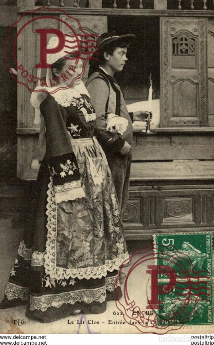 Postales: EN BRETAGNE LE LIT CLOS types Typen Bretagne Gro&szlig;britannien Brittany