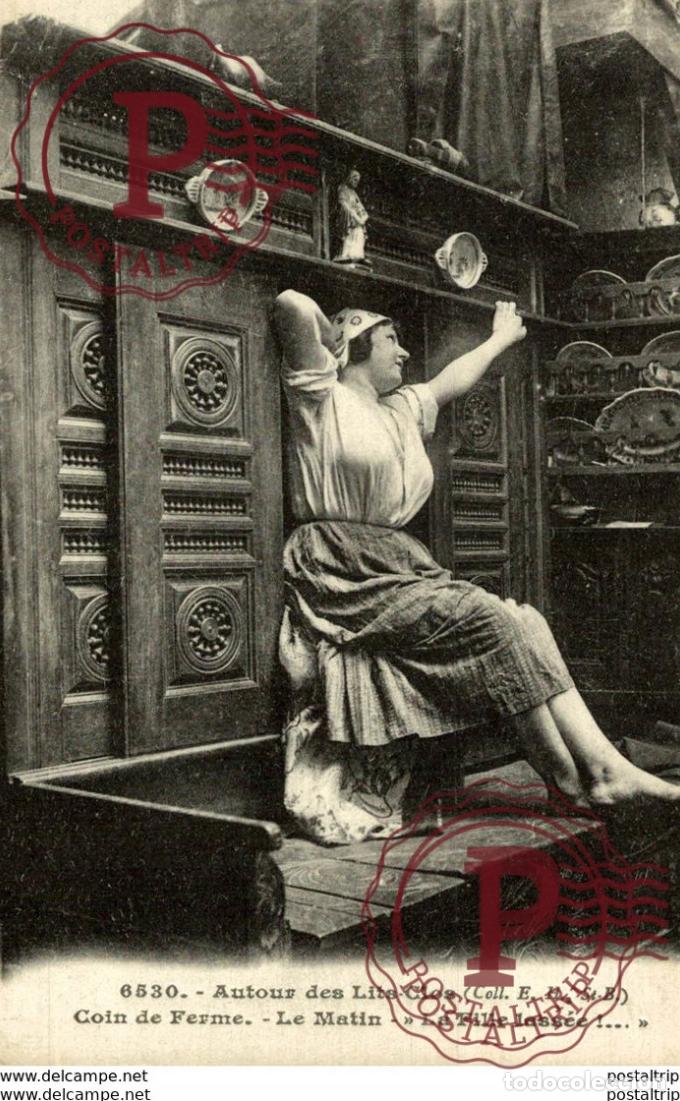 Postales: AUTOUR DES LITS CLOS COIN DE FERME LE MATIN LA FILLE LASS&Eacute;E! types Typen Bretagne Gro&szlig;britannien