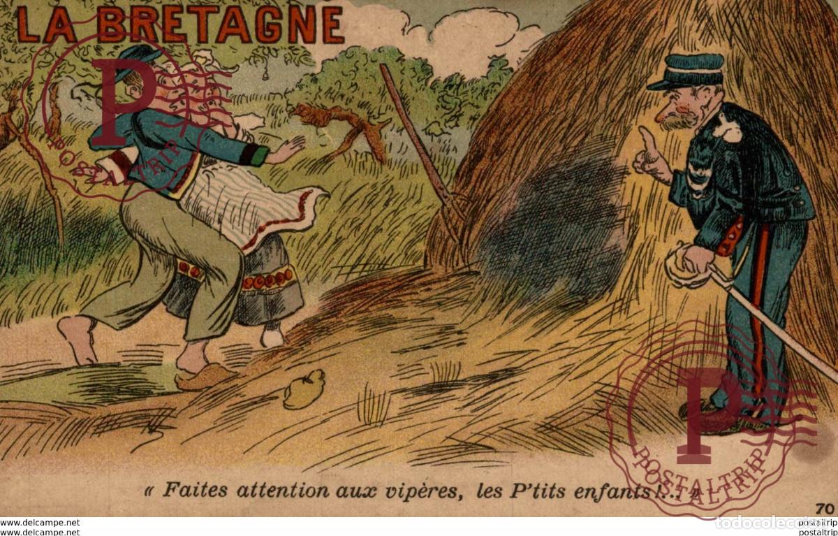 Postkarten: LA BRETAGNE FAITES ATTENTION AUX CIP&Eacute;RES, LES PTITS ENFANTS! types Typen Bretagne Gro&szlig;britannien B