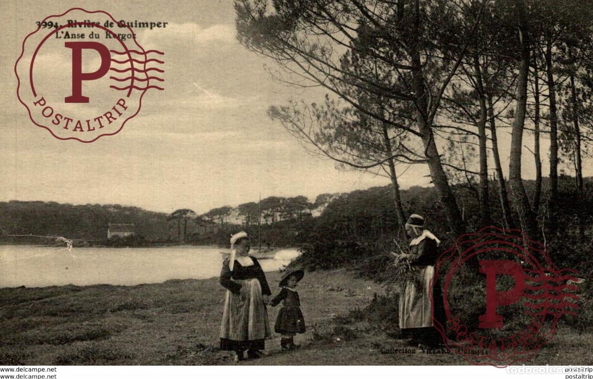 Postkarten: RIVIERE DE QUIMPER LANSE DU KERGOZ types Typen Bretagne Gro&szlig;britannien Brittany