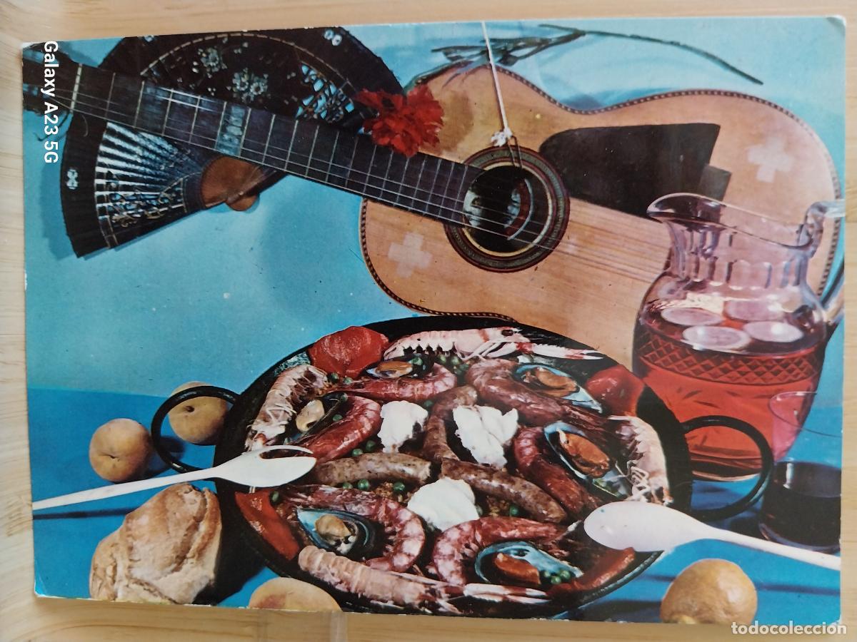 Postales: PAELLA A LA VALENCIANA ED ARRIBAS 3002 ESCRITA A&Ntilde;OS 60 BODEGON