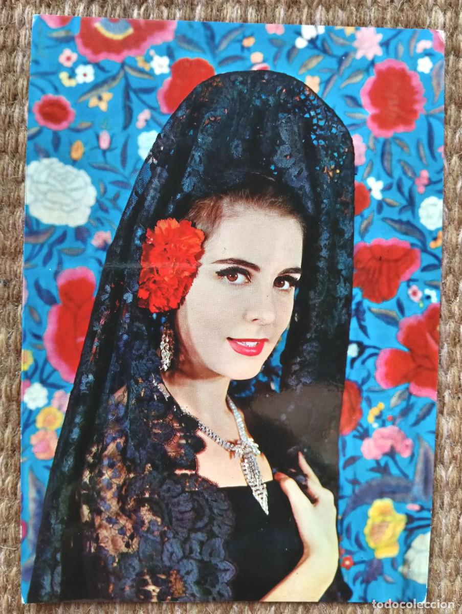 Postales: MANOLA CON MANTILLA Y PEINETA - ESPA&Ntilde;A TIPICA