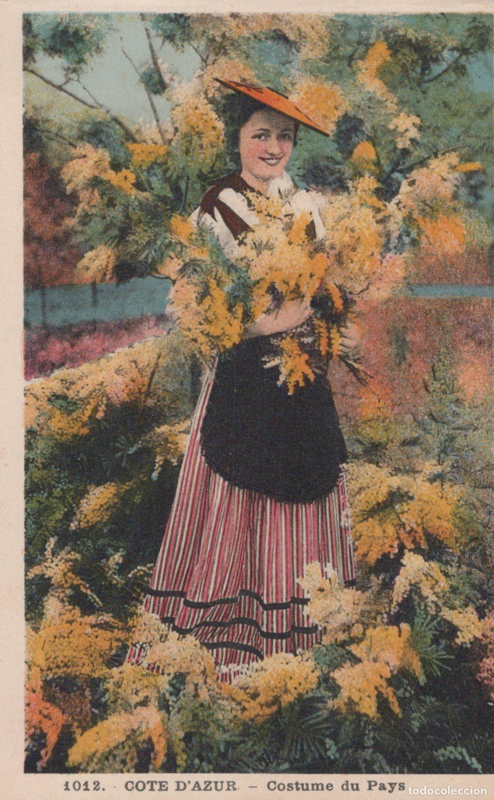 Postales: France Nice Femme en Costume R&eacute;gional Mimosas Post&eacute;e *YAD134