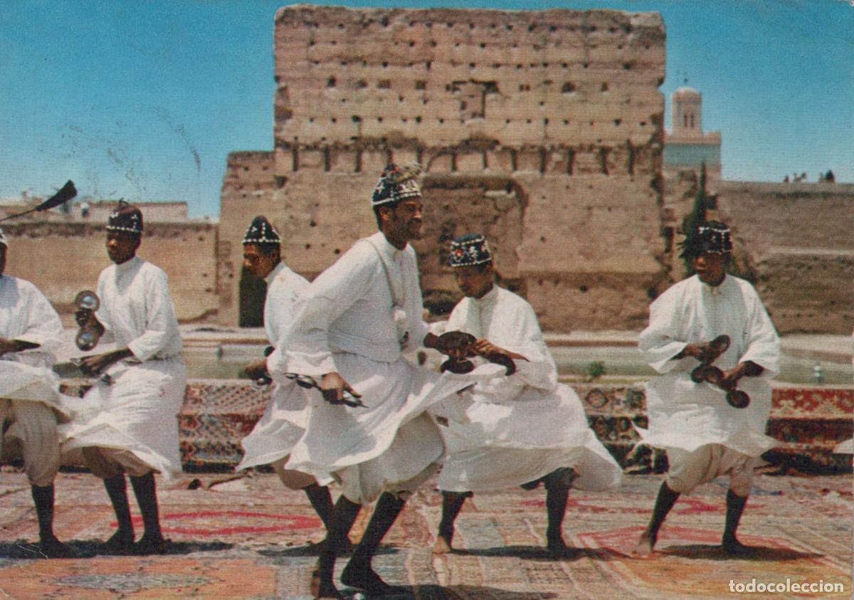 Postales: Morocco Marrakech Maroc Performance de Folklore Gnaoua Musiciens *YAE719